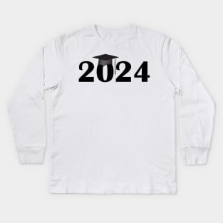 Lispe 2024 Class Graduation Cap Kids Long Sleeve T-Shirt